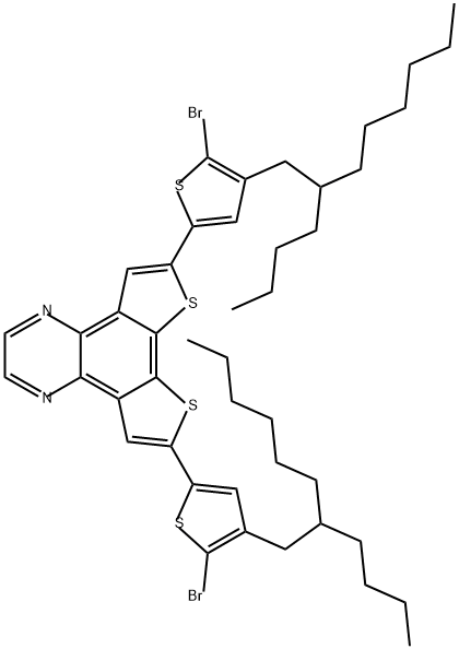 Dithieno[3,2-f:2',3'-h]quinoxaline, 6,9-bis[5-bromo-4-(2-butyloctyl)-2-thienyl]- Structure