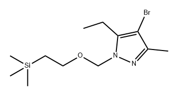 1H-Pyrazole, 4-bromo-5-ethyl-3-methyl-1-[[2-(trimethylsilyl)ethoxy]methyl]- Structure