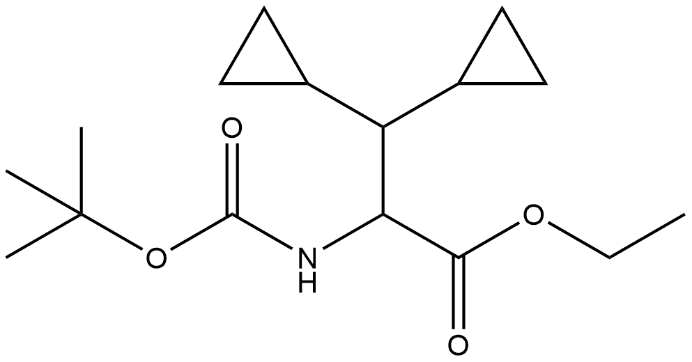 Cyclopropanepropanoic acid, β-cyclopropyl-α-[[(1,1-dimethylethoxy)carbonyl]amino]-, ethyl ester Structure