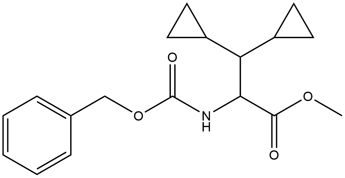 Cyclopropanepropanoic acid, β-cyclopropyl-α-[[(phenylmethoxy)carbonyl]amino]-, methyl ester Structure