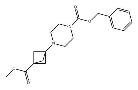 1-Piperazinecarboxylic acid, 4-[3-(methoxycarbonyl)bicyclo[1.1.1]pent-1-yl]-, phenylmethyl ester Structure