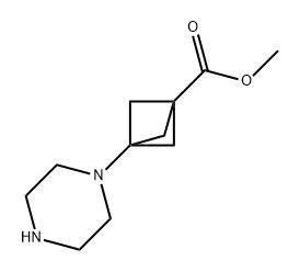 Bicyclo[1.1.1]pentane-1-carboxylic acid, 3-(1-piperazinyl)-, methyl ester Structure