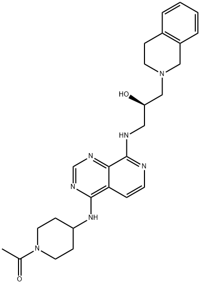 Ethanone, 1-[4-[[8-[[(2R)-3-(3,4-dihydro-2(1H)-isoquinolinyl)-2-hydroxypropyl]amino]pyrido[3,4-d]pyrimidin-4-yl]amino]-1-piperidinyl]- Structure