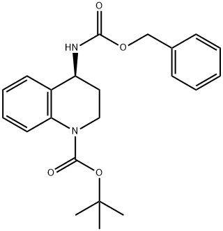 (S)-4-Benzyloxycarbonylamino-3,4-dihydro-2H-quinoline-1-carboxylic acid tert-butyl ester Structure