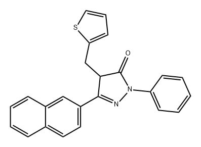 3H-Pyrazol-3-one, 2,4-dihydro-5-(2-naphthalenyl)-2-phenyl-4-(2-thienylmethyl)- Structure