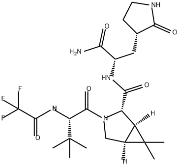 (1R,2S,5S)-N-((S)-1-amino-1-oxo-3-((S)-2-oxopyrrolidin-3-yl)propan-2-yl)-3-((S)-3,3-dimethyl-2-(2,2,2-trifluoroacetamido)butanoyl)-6,6-dimethyl-3-azabicyclo[3.1.0]hexane-2-carboxamide Structure