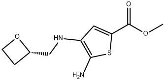 2-Thiophenecarboxylic acid, 5-amino-4-[[(2S)-2-oxetanylmethyl]amino]-, methyl ester Structure