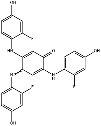 2,5-Cyclohexadien-1-one, 2,5-bis[(2-fluoro-4-hydroxyphenyl)amino]-4-[(2-fluoro-4-hydroxyphenyl)imino]- Structure