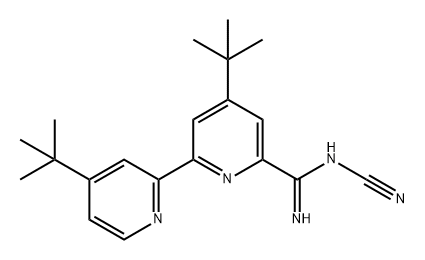 [2,2'-Bipyridine]-6-carboximidamide, N-cyano-4,4'-bis(1,1-dimethylethyl)- Structure