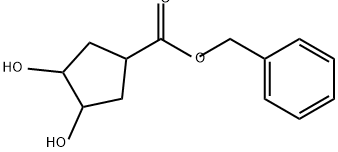 Cyclopentanecarboxylic acid, 3,4-dihydroxy-, phenylmethyl ester 구조식 이미지