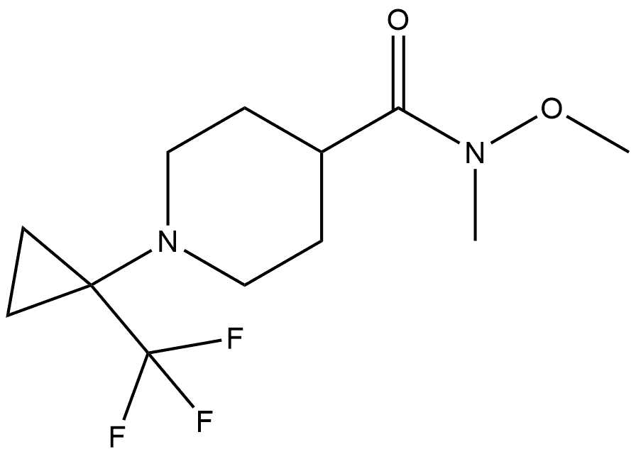 N-Methoxy-N-methyl-1-[1-(trifluoromethyl)cyclopropyl]-4-piperidinecarboxamide Structure