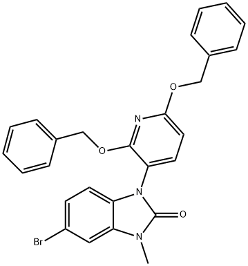 2H-Benzimidazol-2-one, 1-[2,6-bis(phenylmethoxy)-3-pyridinyl]-5-bromo-1,3-dihydro-3-methyl- Structure