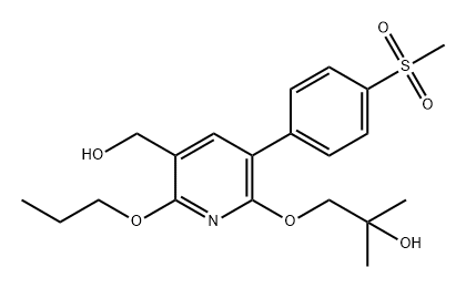 3-Pyridinemethanol, 6-(2-hydroxy-2-methylpropoxy)-5-[4-(methylsulfonyl)phenyl]-2-propoxy- Structure