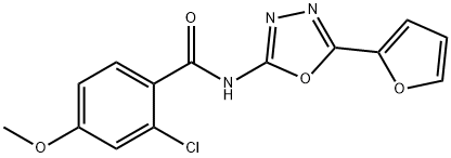 Benzamide, 2-chloro-N-[5-(2-furanyl)-1,3,4-oxadiazol-2-yl]-4-methoxy- Structure