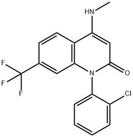 2(1H)-Quinolinone, 1-(2-chlorophenyl)-4-(methylamino)-7-(trifluoromethyl)- Structure