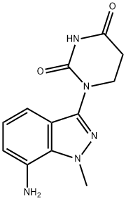 2,4(1H,3H)-Pyrimidinedione, 1-(7-amino-1-methyl-1H-indazol-3-yl)dihydro- Structure