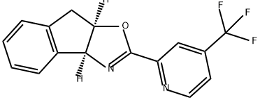 8H-Indeno[1,2-d]oxazole, 3a,8a-dihydro-2-[4-(trifluoromethyl)-2-pyridinyl]-, (3aS,8aR)- 구조식 이미지