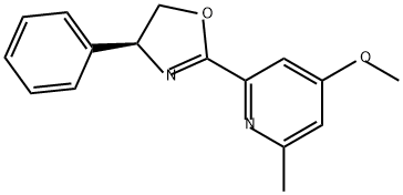 Pyridine, 2-[(4S)-4,5-dihydro-4-phenyl-2-oxazolyl]-4-methoxy-6-methyl- Structure