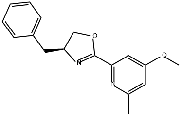 Pyridine, 2-[(4S)-4,5-dihydro-4-(phenylmethyl)-2-oxazolyl]-4-methoxy-6-methyl- Structure