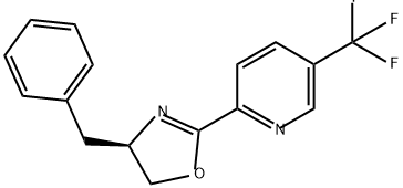 Pyridine, 2-[(4R)-4,5-dihydro-4-(phenylmethyl)-2-oxazolyl]-5-(trifluoromethyl)- Structure