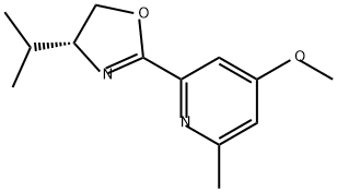 Pyridine, 2-[(4R)-4,5-dihydro-4-(1-methylethyl)-2-oxazolyl]-4-methoxy-6-methyl- Structure