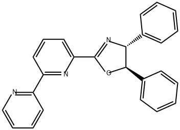 2,2'-Bipyridine, 6-[(4R,5R)-4,5-dihydro-4,5-diphenyl-2-oxazolyl]- Structure