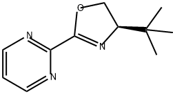 Pyrimidine, 2-[(4R)-4-(1,1-dimethylethyl)-4,5-dihydro-2-oxazolyl]- Structure