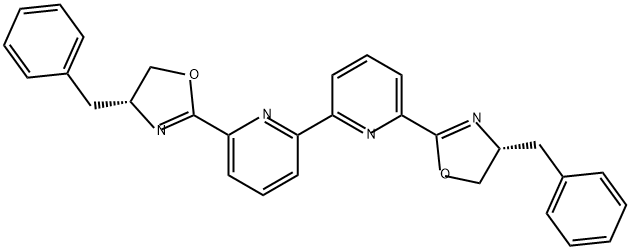 2,2'-Bipyridine, 6,6'-bis[(4R)-4,5-dihydro-4-(phenylmethyl)-2-oxazolyl]- Structure