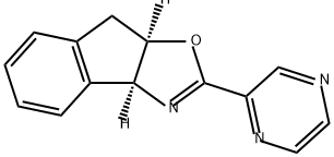8H-Indeno[1,2-d]oxazole, 3a,8a-dihydro-2-(2-pyrazinyl)-, (3aS,8aR)- 구조식 이미지
