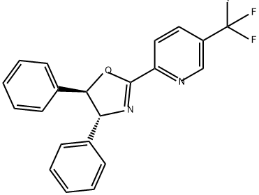 Pyridine, 2-[(4R,5R)-4,5-dihydro-4,5-diphenyl-2-oxazolyl]-5-(trifluoromethyl)- Structure