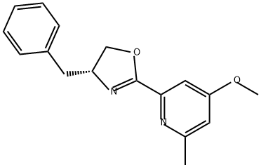 Pyridine, 2-[(4R)-4,5-dihydro-4-(phenylmethyl)-2-oxazolyl]-4-methoxy-6-methyl- Structure