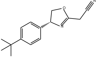 2-Oxazoleacetonitrile, 4-[4-(1,1-dimethylethyl)phenyl]-4,5-dihydro-, (4R)- Structure