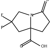 1H-Pyrrolizine-7a(5H)-carboxylic acid, 2,2-difluorotetrahydro-5-oxo- Structure