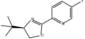 Pyridine, 2-[(4R)-4-(1,1-dimethylethyl)-4,5-dihydro-2-oxazolyl]-5-fluoro- Structure