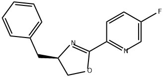 Pyridine, 2-[(4R)-4,5-dihydro-4-(phenylmethyl)-2-oxazolyl]-5-fluoro- 구조식 이미지