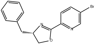 Pyridine, 5-bromo-2-[(4S)-4,5-dihydro-4-(phenylmethyl)-2-oxazolyl]- Structure