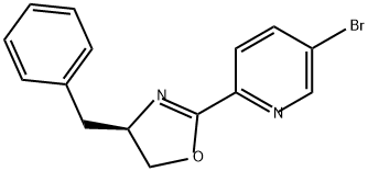 Pyridine, 5-bromo-2-[(4R)-4,5-dihydro-4-(phenylmethyl)-2-oxazolyl]- Structure