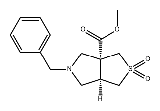 Methyl (3aS,6aR)-5-benzyltetrahydro-1H-thieno[3,4-c]pyrrole-3a(3H)-carboxylate 2,2-dioxide Structure