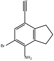 1H-Indene-4-carbonitrile, 7-amino-6-bromo-2,3-dihydro- Structure