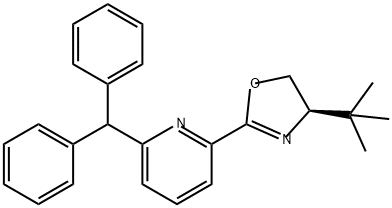 Pyridine, 2-[(4R)-4-(1,1-dimethylethyl)-4,5-dihydro-2-oxazolyl]-6-(diphenylmethyl)- Structure