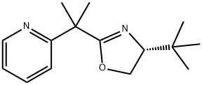 Pyridine, 2-[1-[(4R)-4-(1,1-dimethylethyl)-4,5-dihydro-2-oxazolyl]-1-methylethyl]- Structure