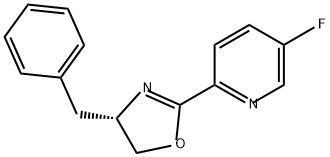 Pyridine, 2-[(4S)-4,5-dihydro-4-(phenylmethyl)-2-oxazolyl]-5-fluoro- Structure