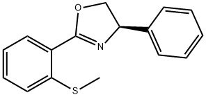 Oxazole, 4,5-dihydro-2-[2-(methylthio)phenyl]-4-phenyl-, (4R)- Structure