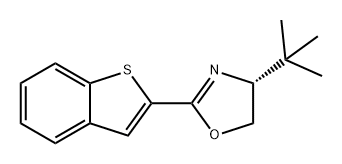 (R)-2-(Benzo[b]thiophen-2-yl)-4-(tert-butyl)-4,5-dihydrooxazole 구조식 이미지