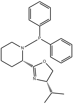 Piperidine, 2-[(4S)-4,5-dihydro-4-(1-methylethyl)-2-oxazolyl]-1-(diphenylphosphino)-, (2S)- Structure