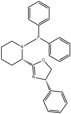 Piperidine, 2-[(4S)-4,5-dihydro-4-phenyl-2-oxazolyl]-1-(diphenylphosphino)-, (2S)- Structure