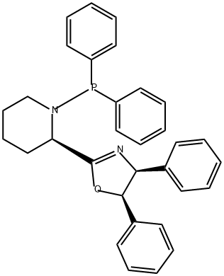 (4S,5R)-2-((R)-1-(Diphenylphosphanyl)piperidin-2-yl)-4,5-diphenyl-4,5-dihydrooxazole Structure