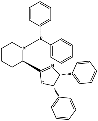 Piperidine, 2-[(4R,5S)-4,5-dihydro-4,5-diphenyl-2-oxazolyl]-1-(diphenylphosphino)-, (2R)- Structure