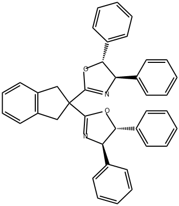 Oxazole, 2,2'-(1,3-dihydro-2H-inden-2-ylidene)bis[4,5-dihydro-4,5-diphenyl-, (4R,4'R,5R,5'R)- Structure