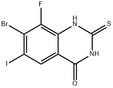 4(1H)-Quinazolinone, 7-bromo-8-fluoro-2,3-dihydro-6-iodo-2-thioxo- Structure